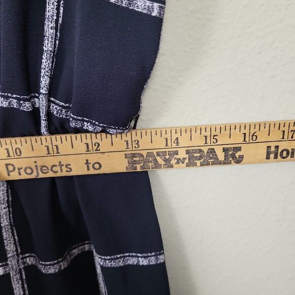 Y2K Office Siren Jumpsuit Black White Windowpane V Neck Officecore Corpcore Sm - Picture 7 of 9